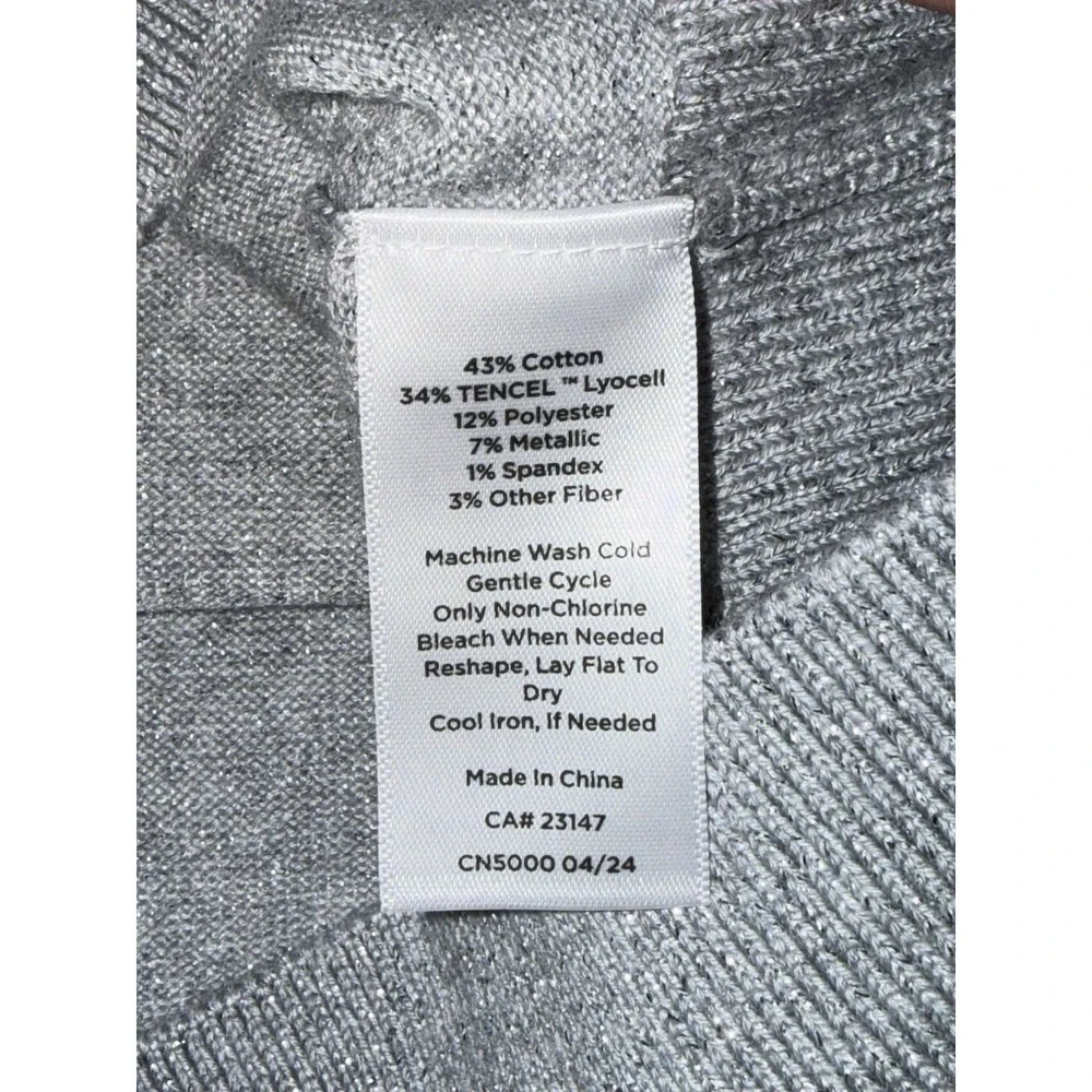 NWT TALBOTS Plus Petite 2XP Silver Shimmer‎ Career Sweater Vest Sleeveless Top